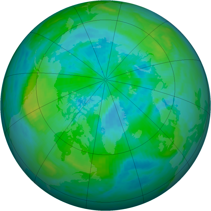 Arctic ozone map for 16 September 1983